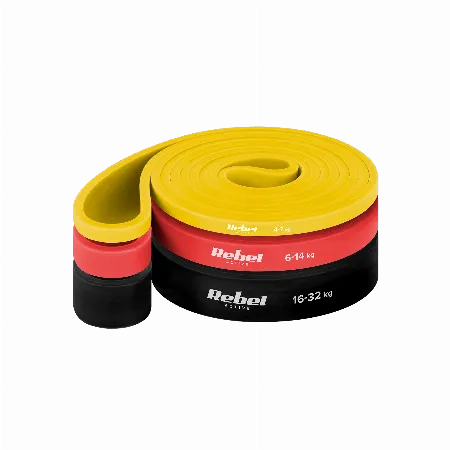 Set 3 benzi elastice Power Band 4-32 kg Rebel Active