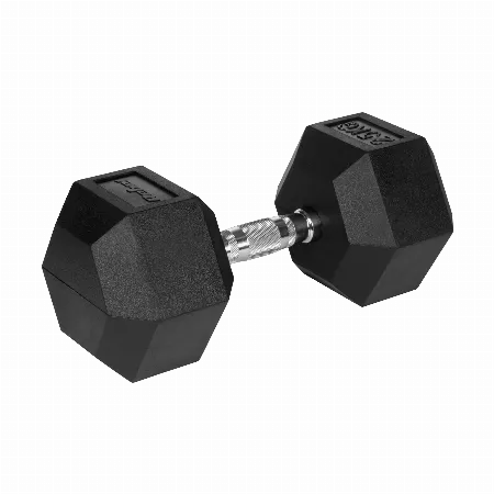 Gantera hexagonala din fonta cauciucata 25 kg Rebel Active