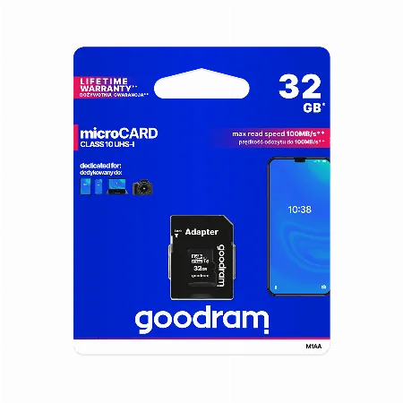 Card de memorie microSD GOODRAM 32 GB, clasa 10, UHS-I, cu adaptor SD