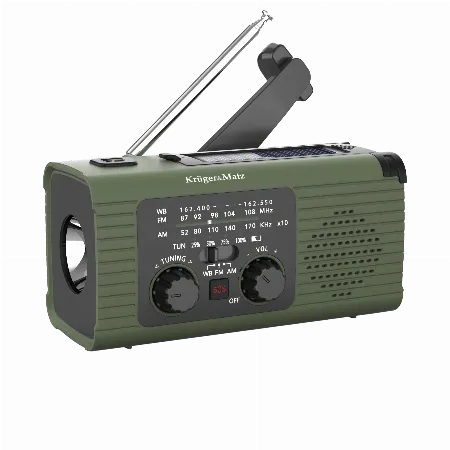 Radio solar cu dinam Kruger&Matz KM0836, powerbank 5000 mAh
