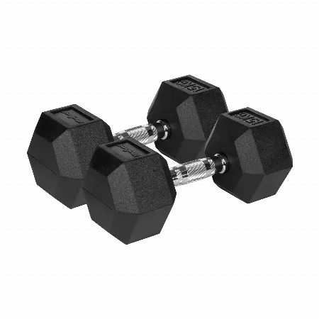 Gantere hexagonale fonta cauciucata 2x15 kg Rebel Active