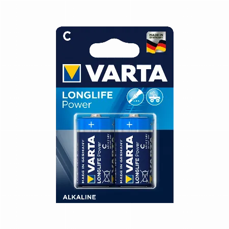 Baterie alcalina VARTA LONGLIFE LR14 C, set 2 buc.