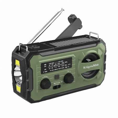Radio solar multifunctional cu powerbank 10000 mAh, lanterna si dinam Kruger&Matz