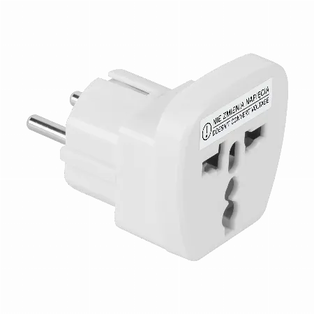Adaptor AC mufa tata PL - mufa mama universala alb
