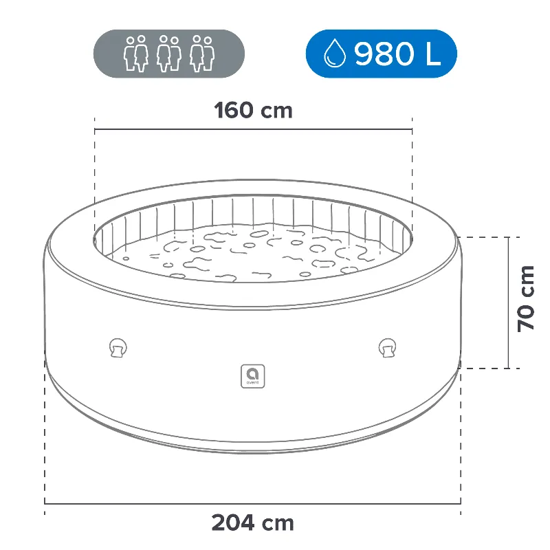 Jacuzzi Gonflabil Piscina Spa 204X70