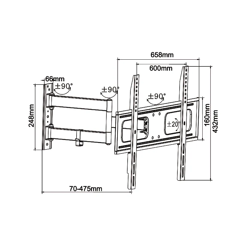 Suport TV de Perete 40-65 Inch Cabletech