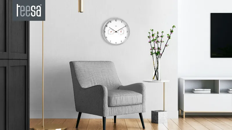 Ceas Perete 30CM Termometru Higrometru Teesa
