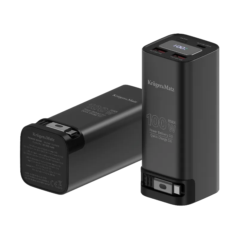 Power Bank 20000 MAH Li-Ion 100W QC PD Kruger Matz
