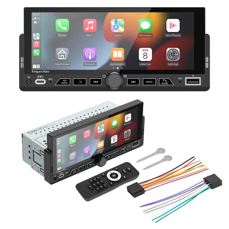 Player Auto 1 din 4X60W Carplay Androidauto Kruger Matz