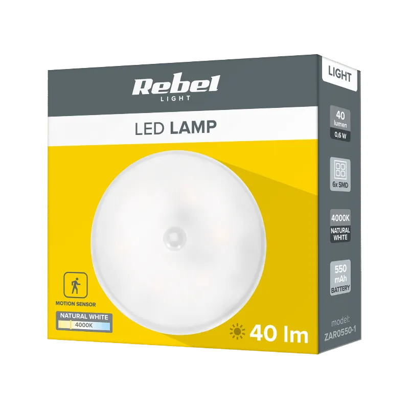 Lampa LED Magnet Senzor Miscare Acumulator Rebel