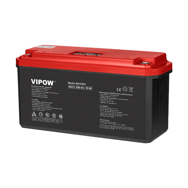 Acumulator LiFePO4 12,8 V 200 Ah cu Bluetooth si BMS Vipow