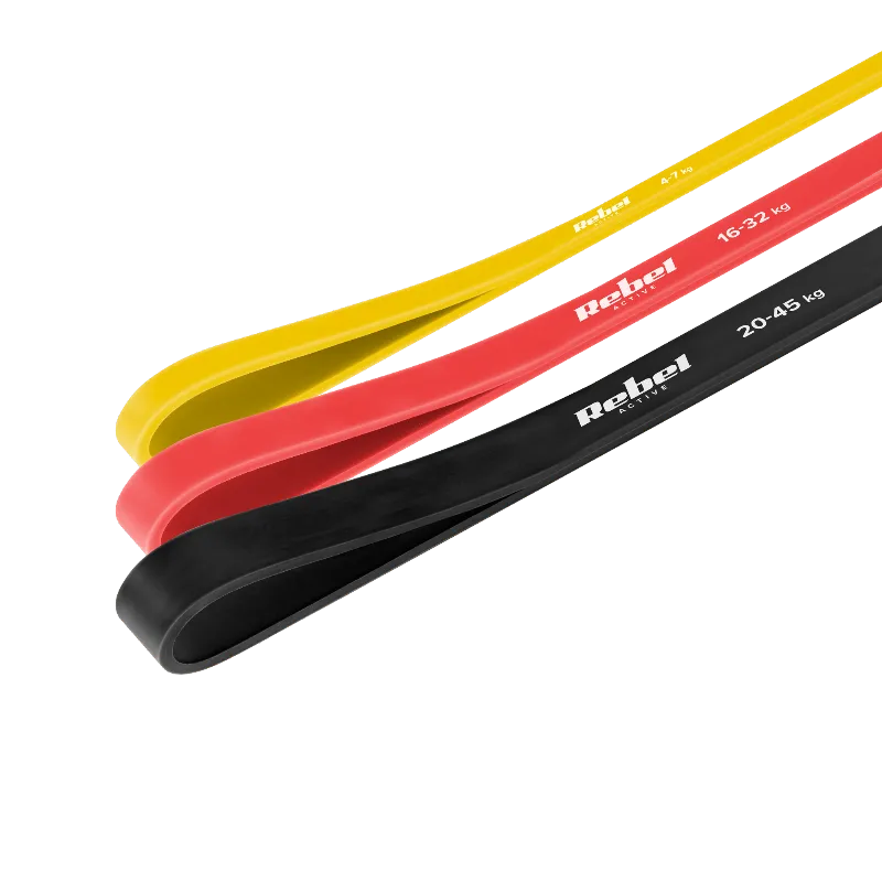 Set 3 Benzi Elastice Latex Power Band 4-32KG Rebelactiv