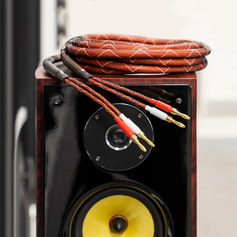 Set Cablu Difuzor Mufe Banana X2 Cupru 15AWG 5M K M