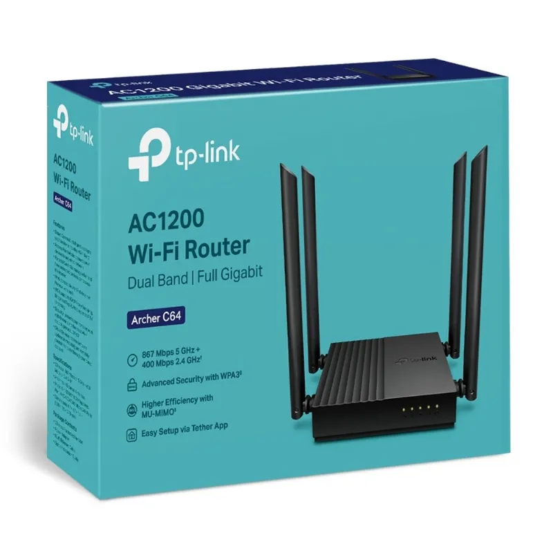 Router Wireless Gigabit AC1200 Archer C64 TP-Link