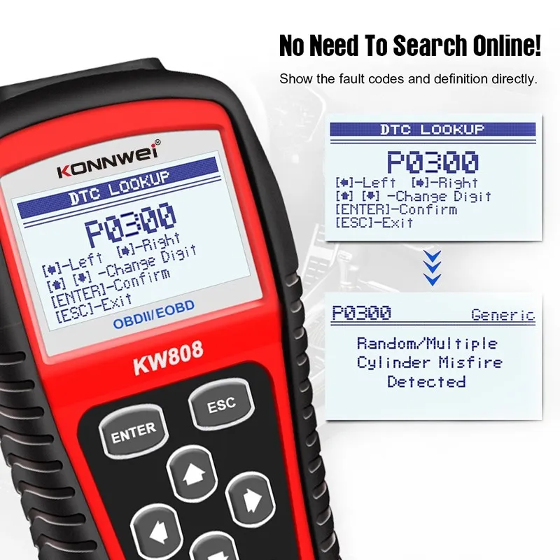 Multimetru Diagnoza Auto OBD2 KW808 Konnwei