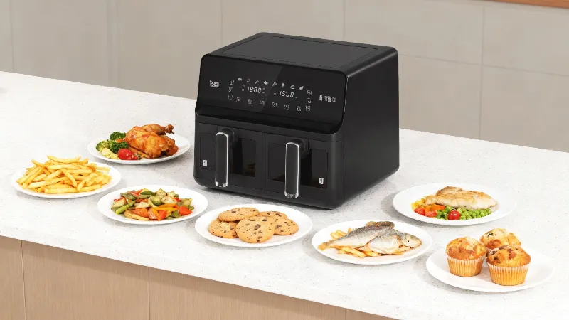 Friteuza Dubla Airfryer 8L 2700W Teesa Air Fryer Dual