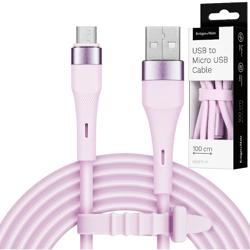 Cablu Silicon USB-Micro USB 1M Basic Kruger Matz