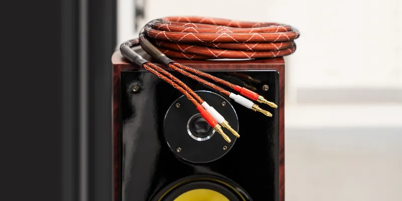Set Cablu Difuzor Mufe Banana X2 Cupru 15AWG 5M K M