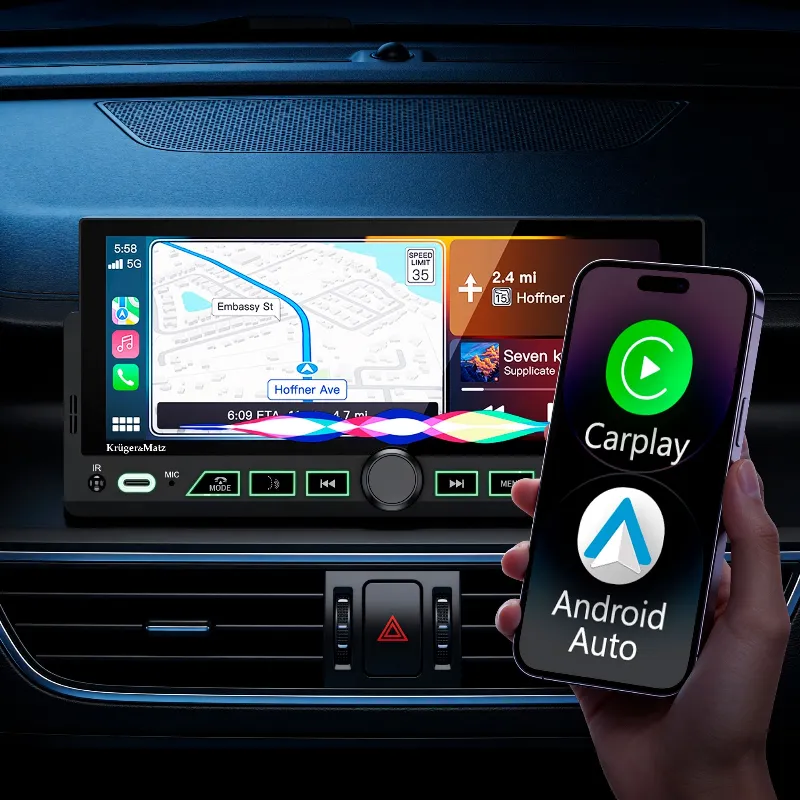 Player Auto 1 din 4X60W Carplay Androidauto Kruger Matz