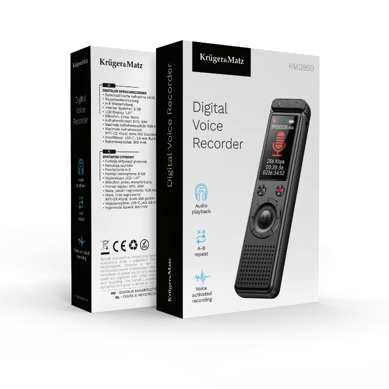 Reportofon Digital 8GB 600MAH Kruger Matz