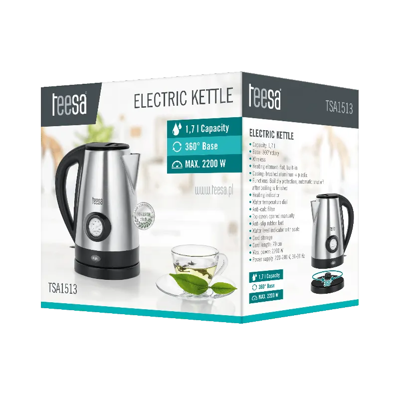 Fierbator Electric Cordless 1.7L Indicator Temperatura