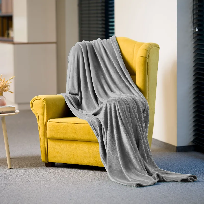 Patura Fleece Polar 200X220CM Gri Teesa