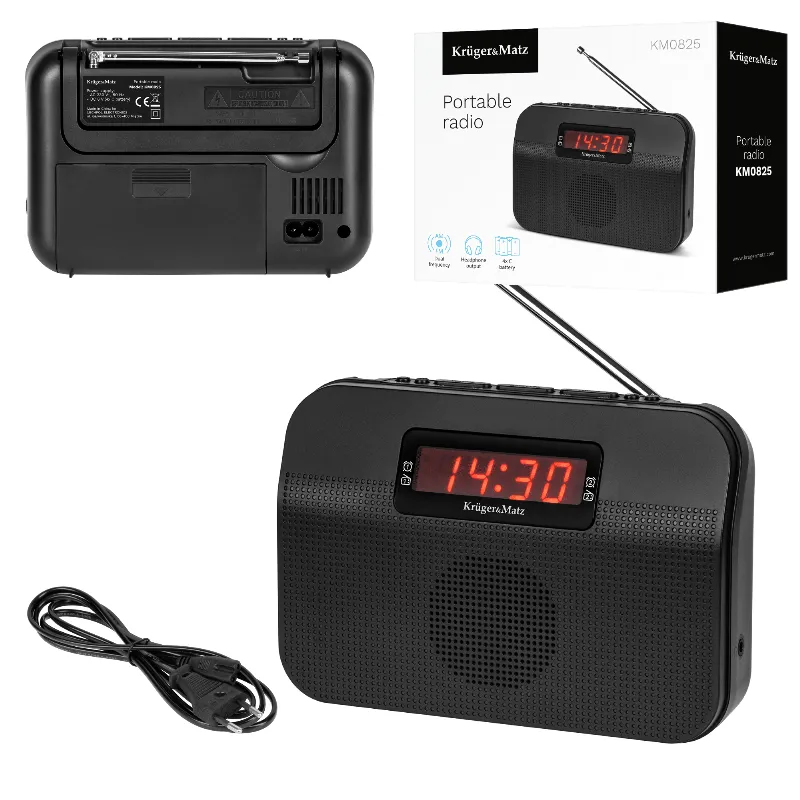 Radio AM FM Portabil cu Alarma Kruger Matz