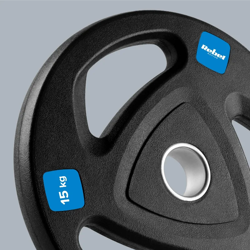 Disc Greutate Fonta Cauciucata Set 2 X 15 KG Rebel Acti