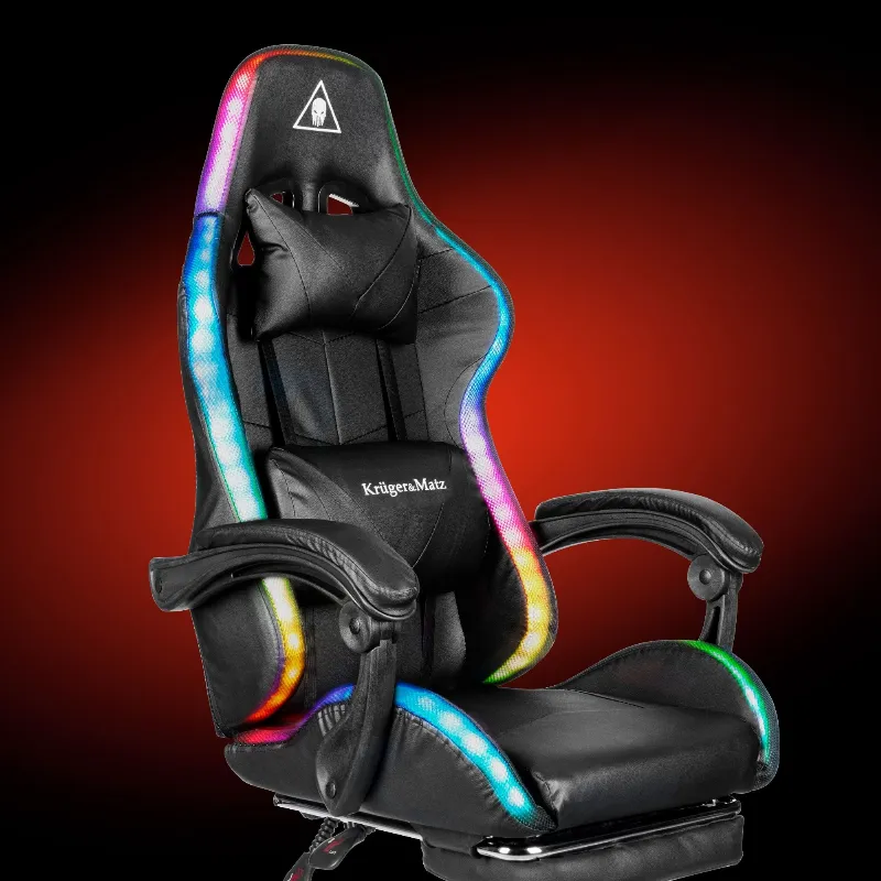 Scaun Gaming Gx-150 Negru LED Masaj Kruger Matz
