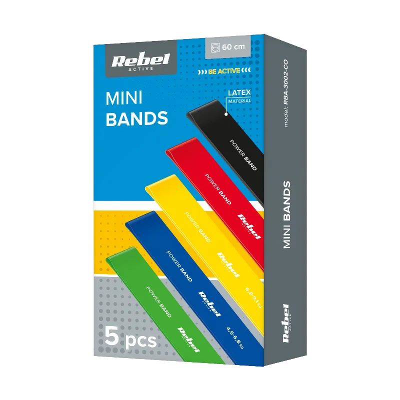 Set 5 Benzi Elastice Latex Mini Band 2-18KG Rebel Activ