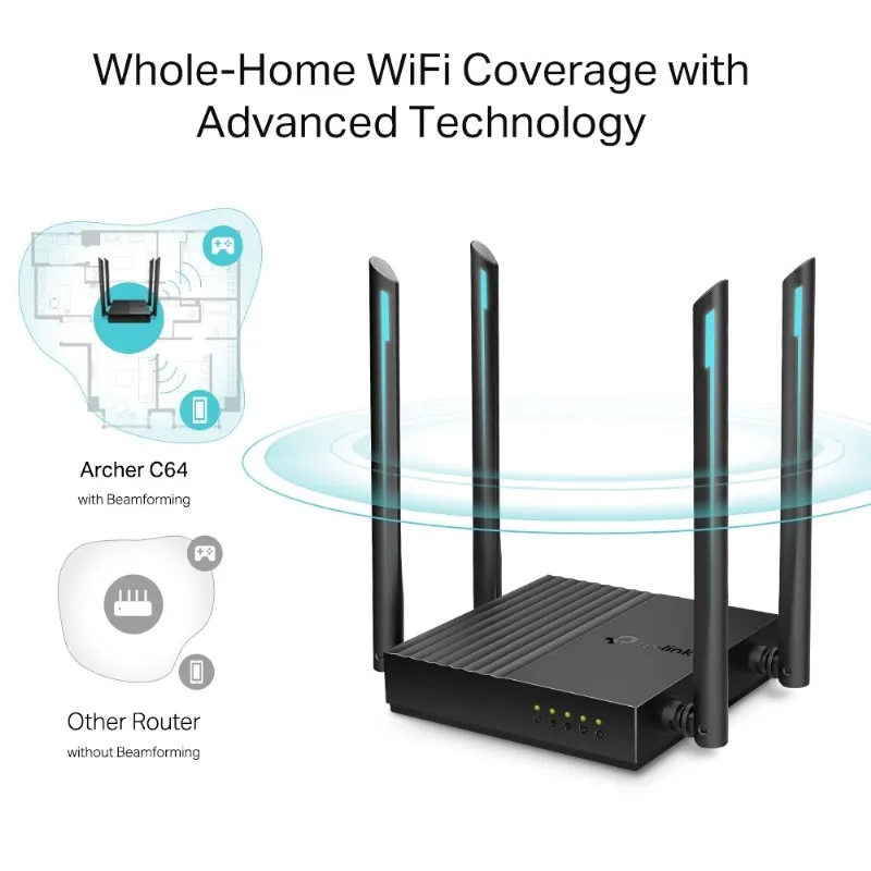 Router Wireless Gigabit AC1200 Archer C64 TP-Link