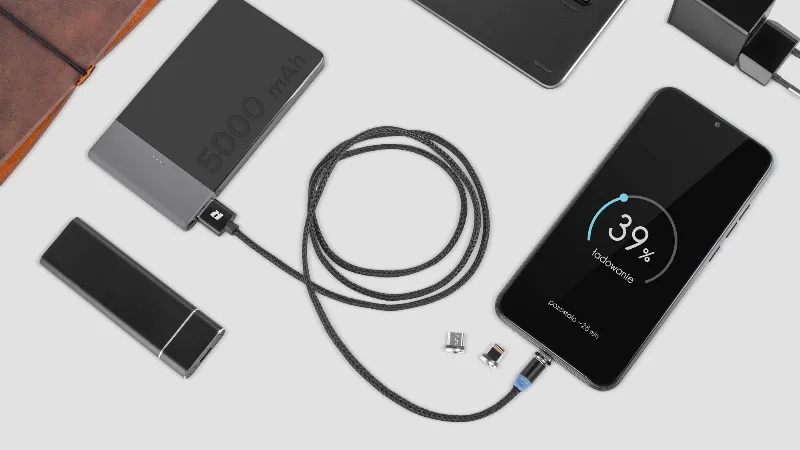 Cablu USB Magnetic 3 in 1 100CM Negru Rebel