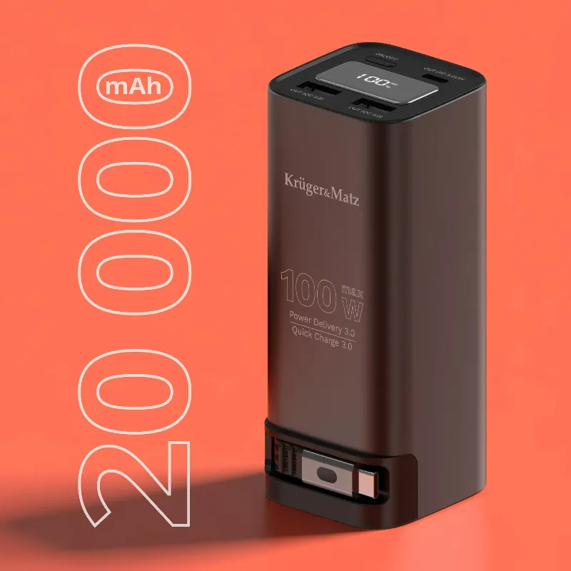 Power Bank 20000 MAH Li-Ion 100W QC PD Kruger Matz