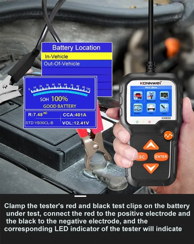 Tester Baterii KW650 Konnwei