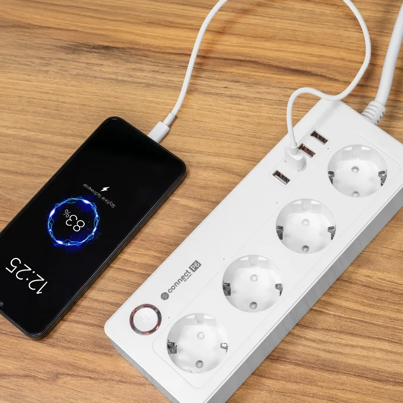 Prelungitor Smart 4 Prize Schuko 4 USB Connect P6 Tuya