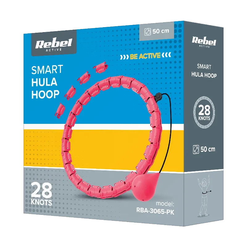 Cerc Fitness Smart Hula Hoop 50 CM Roz Rebel Active