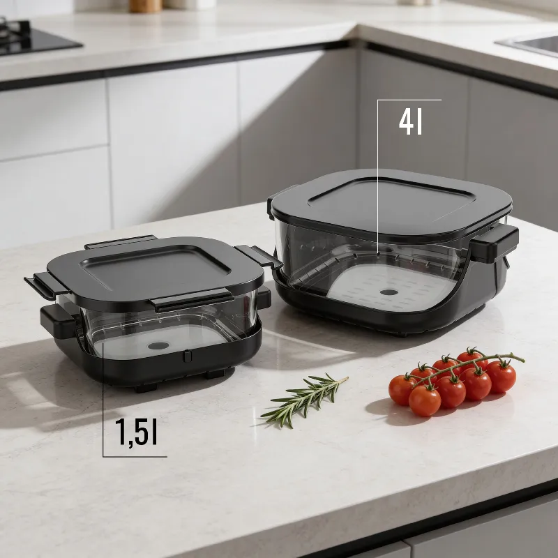 Friteuza Glass Airfryer 4L+1.5L 1500W Teesa