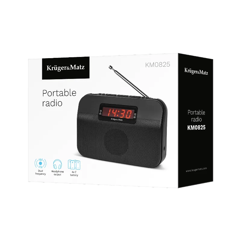 Radio AM FM Portabil cu Alarma Kruger Matz