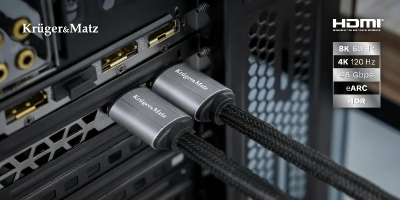 Cablu HDMI - HDMI 8K V 2.1 0.9M Kruger Matz