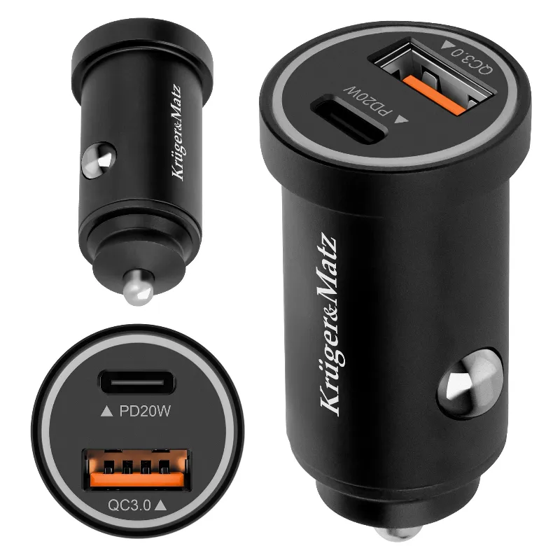 Incarcator Auto USB-A / Type C QC PD 38W Kruger Matz