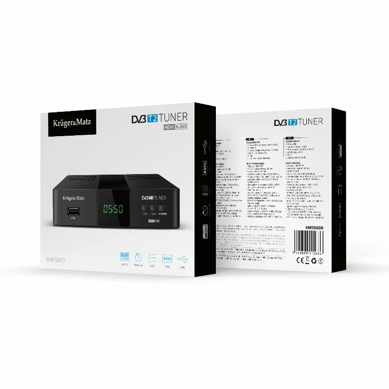 Tuner DVB-T2 H.265 HEVC Kruger Matz