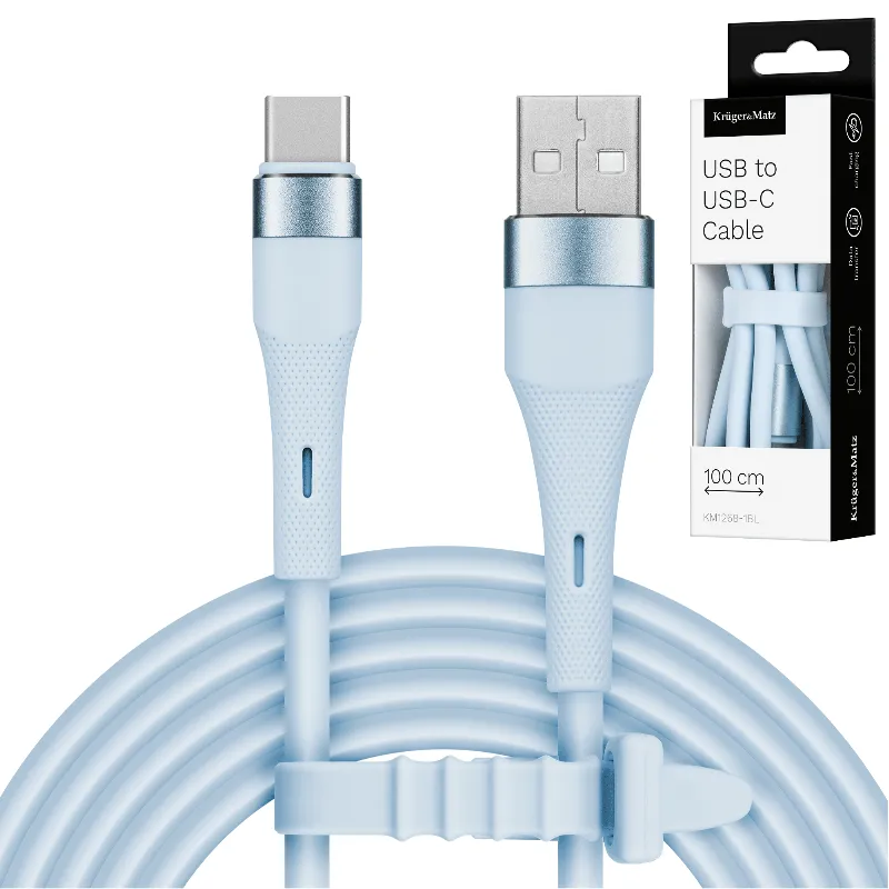 Cablu Silicon USB-USB Type C 1M Basic Kruger Matz