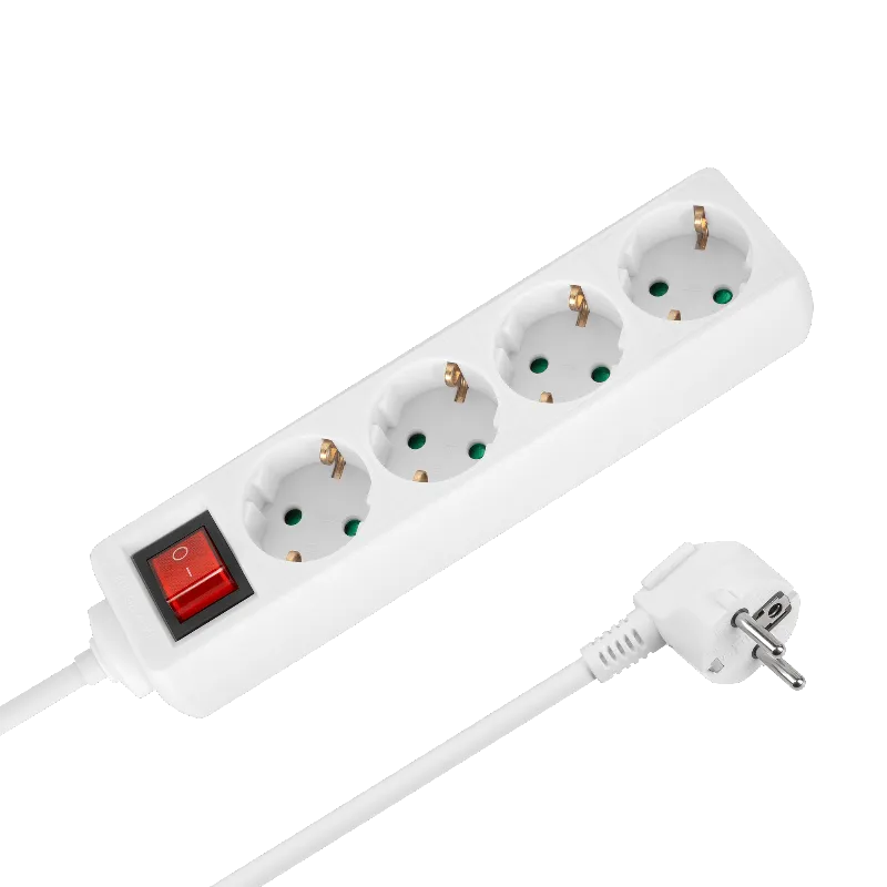 Prelungitor 4 Prize cu Intrerupator 3X1.5MM 2.0M Rebel