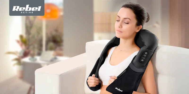Aparat Masaj Shiatsu Zona Cervicala cu Incalzire Rebel