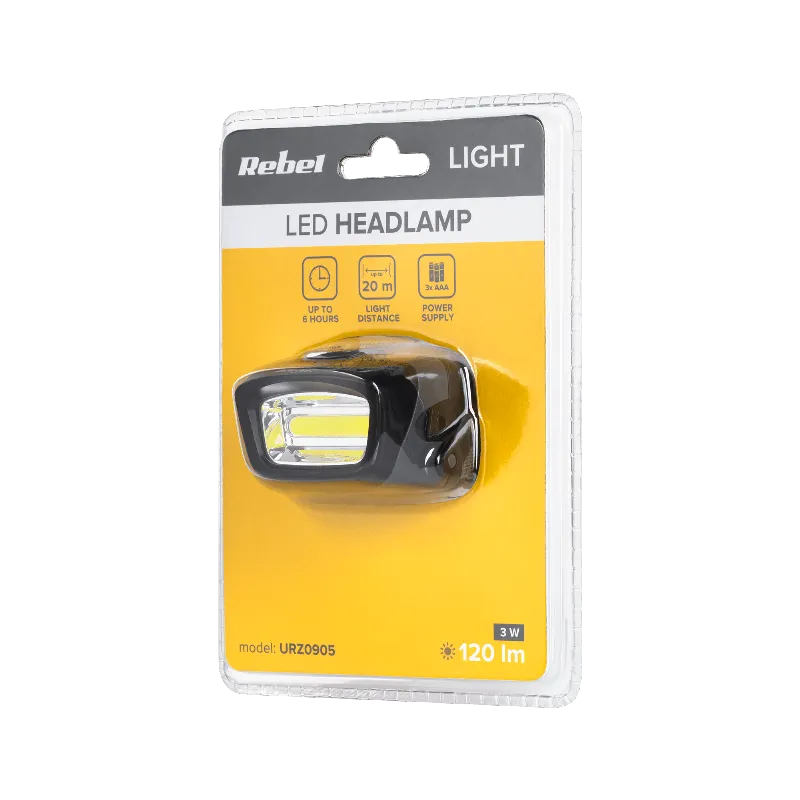 Lanterna Frontala LED 3W COB 120LM Rebel