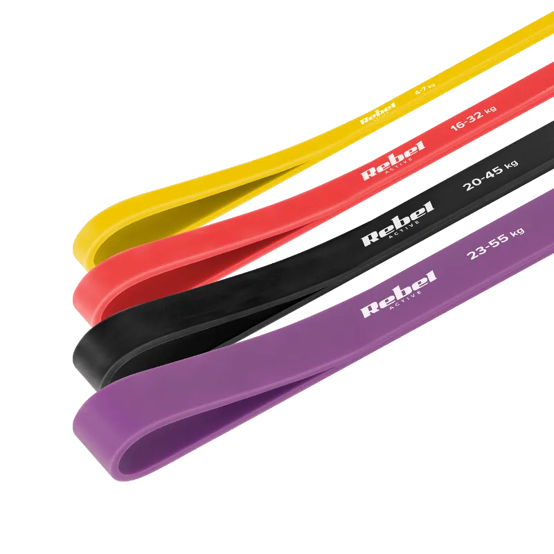 Set 4 Benzi Elastice Latex Power Band 4-32KG Rebelactiv