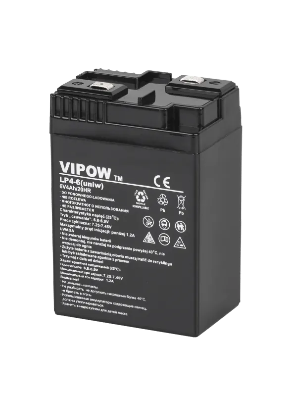 Acumulator Stationar AGM VRLA 6V 4AH Vipow
