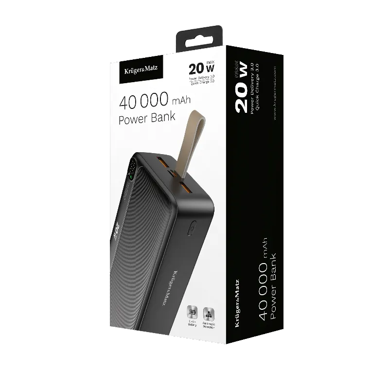 Power Bank 40000MAH Li-Ion QC PD Kruger Matz