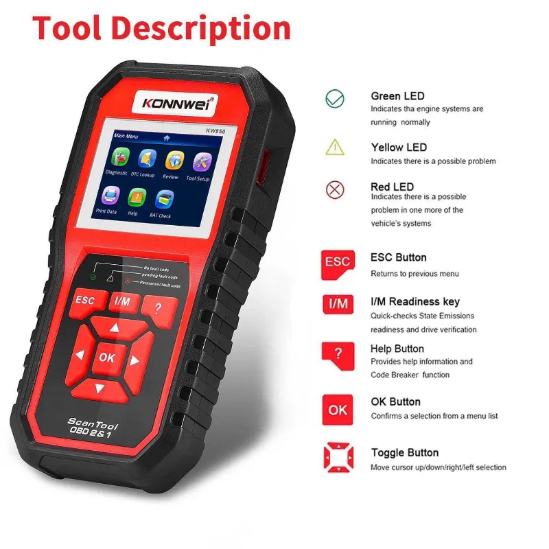 Multimetru Diagnoza Auto OBD2 KW850 Konnwei