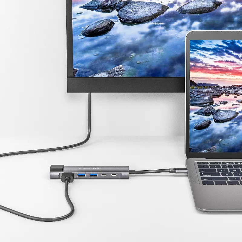 Adaptor Hub USB Tip C HDMI/2X USB3.0/2X USB Tip C/RJ45